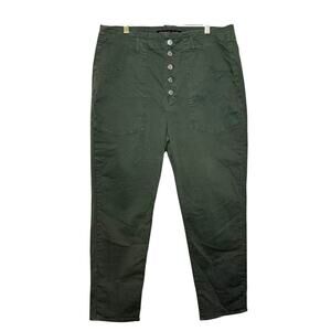 Veronica Beard Ayra Straight Leg Cargo‎ Jeans Women 32/14 Army Green NWT